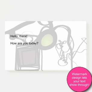 Grüße von Philydion: Abstrakt Schwarz & Weiß Post-it Klebezettel