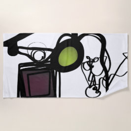 Grüße von Philydion: Abstrakt Schwarz & Weiß Strandtuch