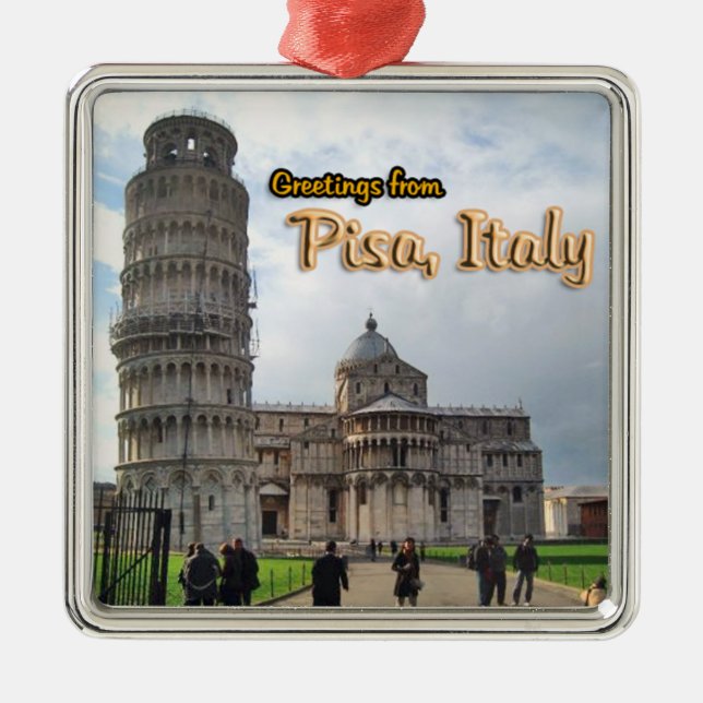 Grüße von Pisa Italien Ornament Aus Metall (Vorne)