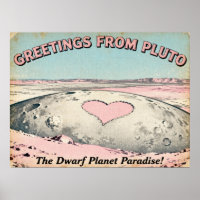 Grüße von Pluto Retro SciFi Poster