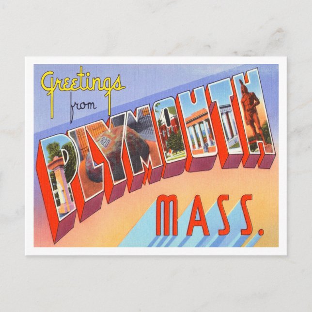 Grüße von Plymouth, Massachusetts Travel Postkarte (Vorderseite)
