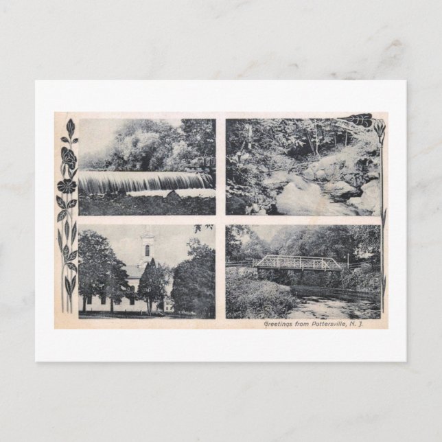 Grüße von Pottersville NJ 1910 Vintag Postkarte (Vorderseite)
