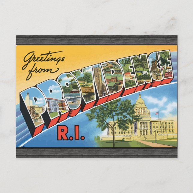 Grüße von Providence R.I., Vintag Postkarte (Vorderseite)