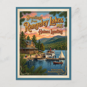Grüße von Rangeley Lakes Maine im Vintage-Stil Postkarte