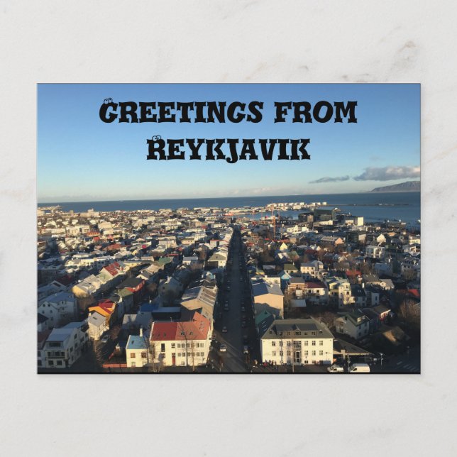 Grüße von Reykjavik Postkarte (Vorderseite)
