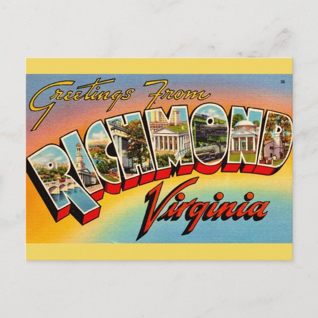 Grüße von Richmond, VA Postkarte (Vorderseite)