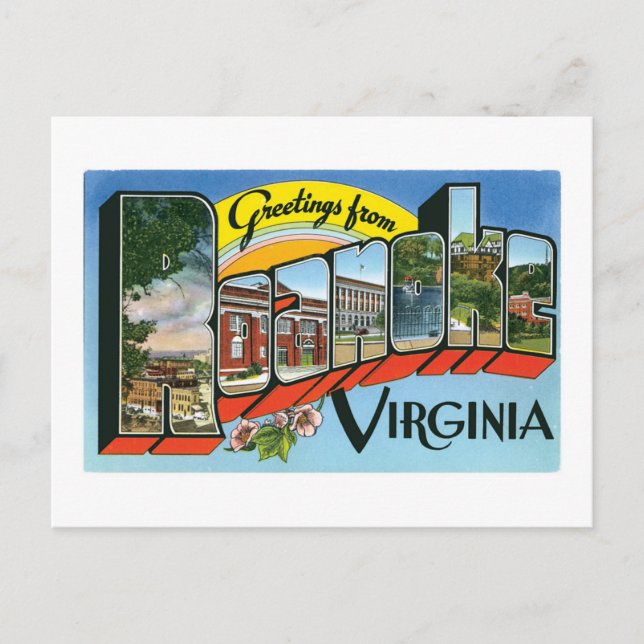 Grüße von Roanoke, Virginia! Postkarte (Vorderseite)