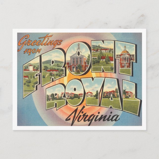 Grüße von Royal, Virginia Vintage Travel Postkarte (Vorderseite)
