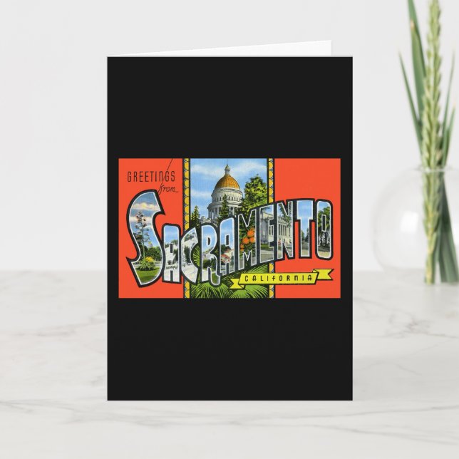 Grüße von Sacramento Kalifornien Karte (Vorderseite)