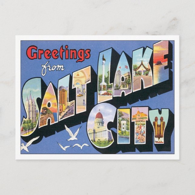 Grüße von Salt Lake City Utah Postkarte (Vorderseite)