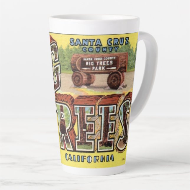 Grüße von Santa Cruz Big Bäumen Milchtasse (Rechte Ecke)