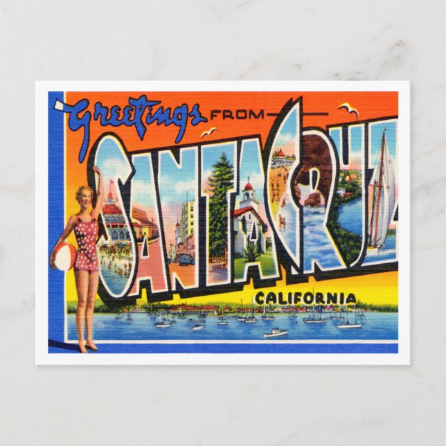 Grüße von Santa Cruz, Kalifornien Postkarte (Vorderseite)