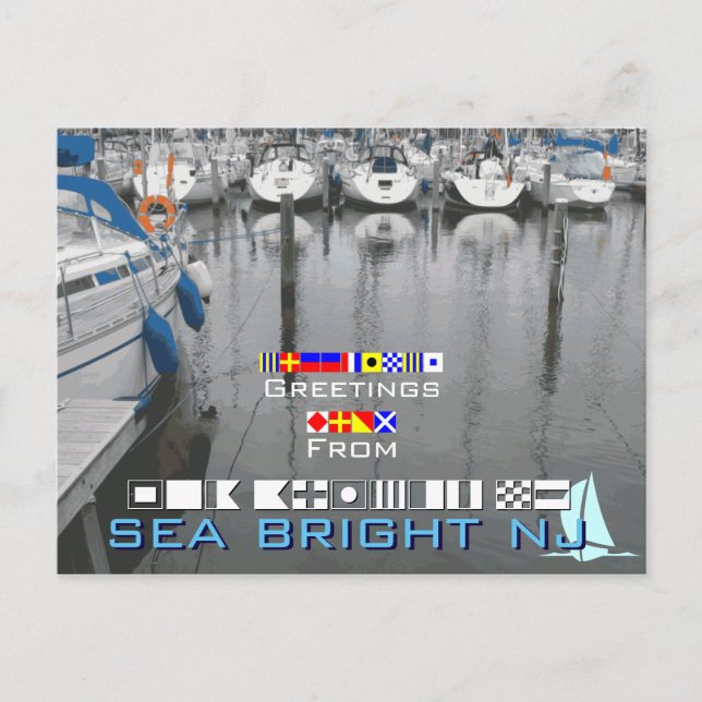 Grüße von Sea Bright NJ New Jersey Postkarte (Vorderseite)
