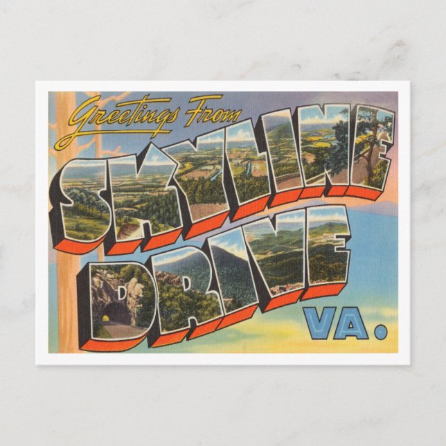 Grüße von Skyline Drive, Virginia Travel Postkarte (Vorderseite)
