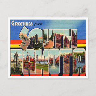Grüße von South Dakotoa Vintage Travel Postkarte