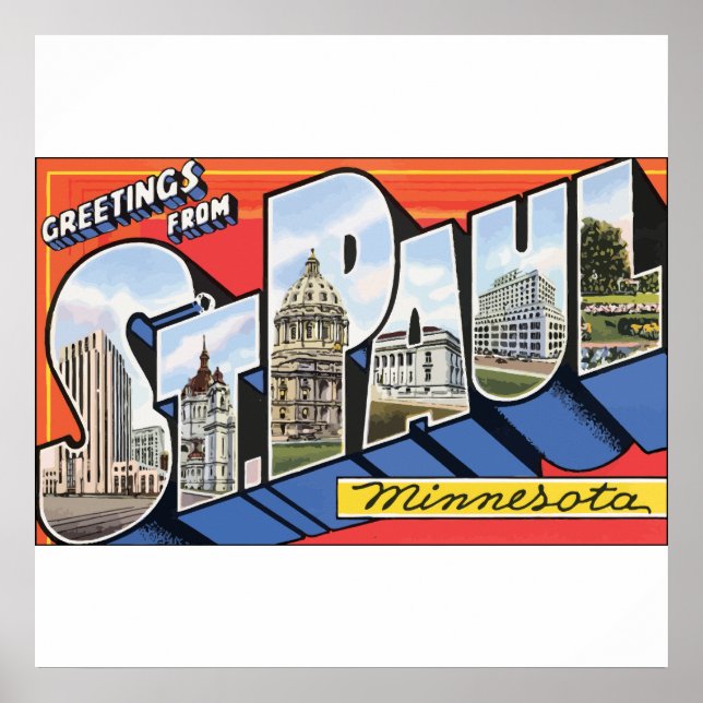 Grüße von St. Paul Minnesota, Vintag Poster (Vorne)