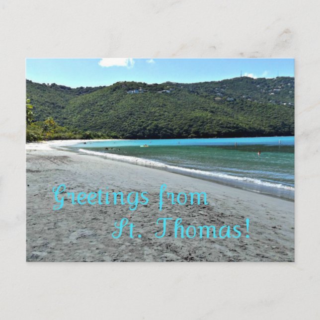 Grüße von St. Thomas Postkarte (Vorderseite)