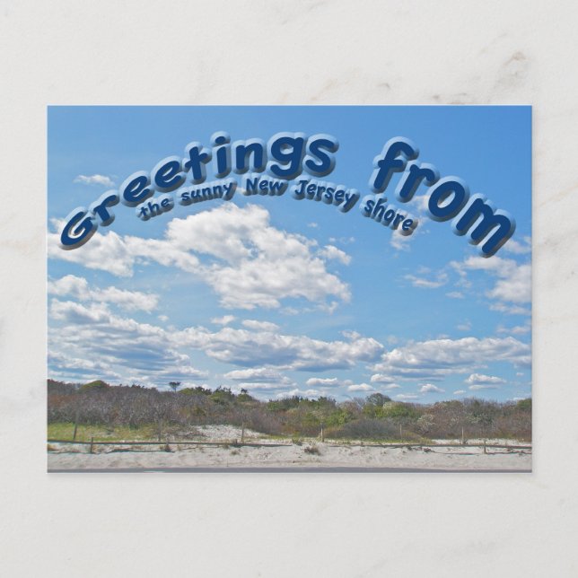Grüße von Sunny New Jersey Shore Postcard Postkarte (Vorderseite)