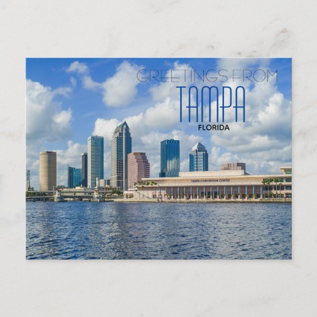 Grüße von Tampa Florida Landschaftliche Postkarte (Vorderseite)
