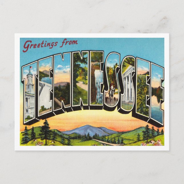 Grüße von Tennessee Vintage Reise Postkarte (Vorderseite)