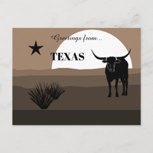 Grüße von Texas State Earth Tones Postkarte