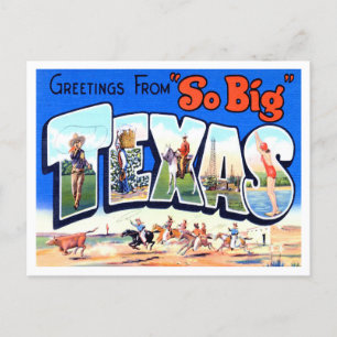 Grüße von Texas Vintage Travel Postkarte