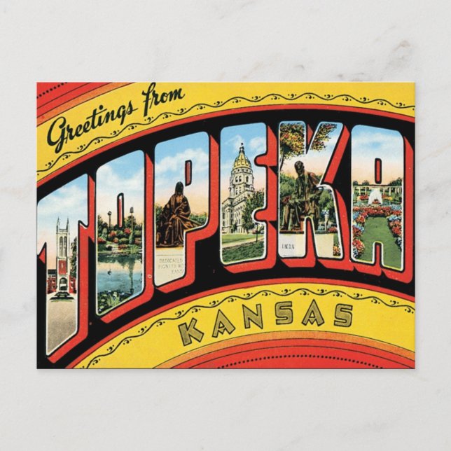 Grüße von Topeka Kansas Postkarte (Vorderseite)