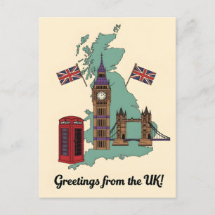 Grüße von UK British Landmarks Travel Postkarte