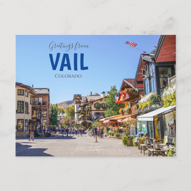 Grüße von Vail Colorado Downtown Postcard Postkarte (Vorderseite)