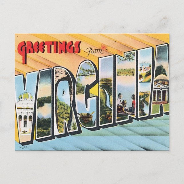 Grüße von Virginia VA USA Postkarte (Vorderseite)