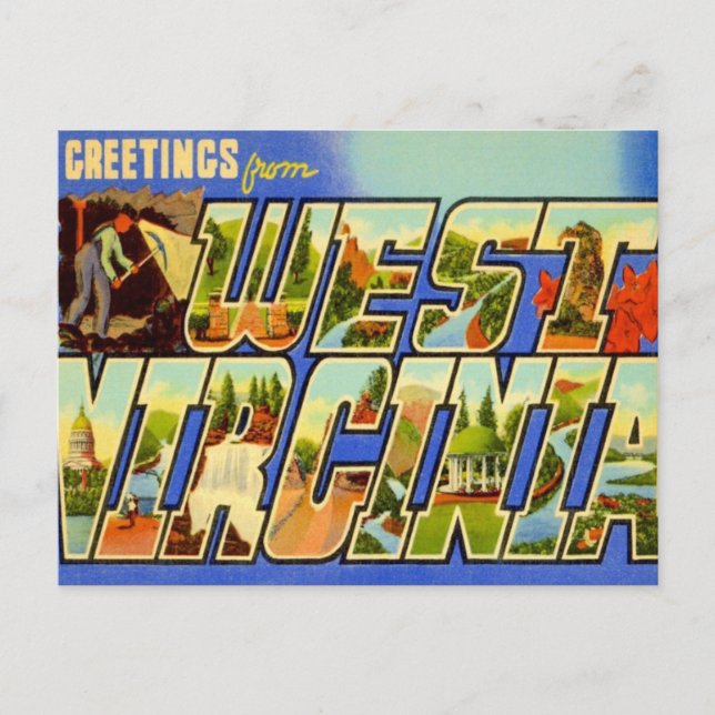 Grüße von West Virginia WV Postkarte (Vorderseite)