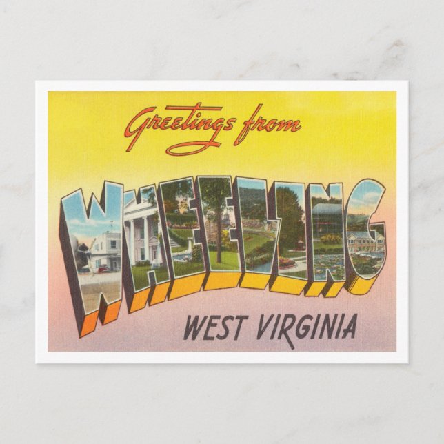 Grüße von Wheel, West Virginia Travel Postkarte (Vorderseite)