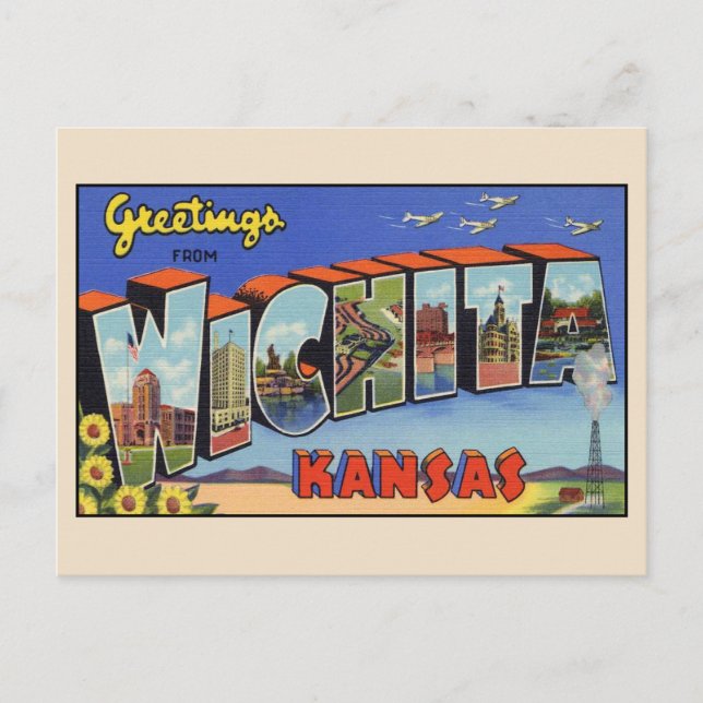Grüße von Wichita Large Letter Postcard Postkarte (Vorderseite)