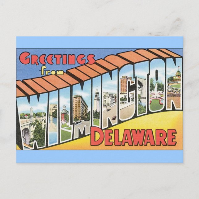 Grüße von Wilmington Delaware Postkarte (Vorderseite)