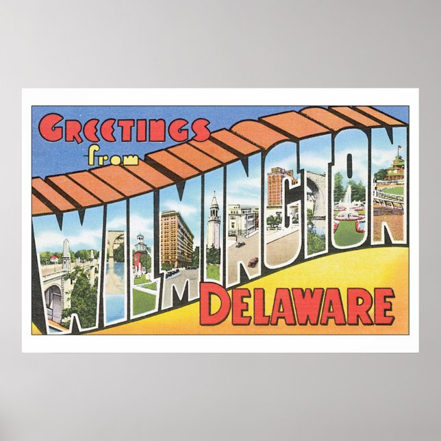 Grüße von Wilmington Delaware_Vintage Travel Poster (Vorne)