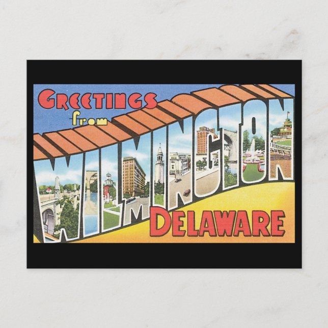 Grüße von Wilmington Delaware_Vintage Travel Postkarte (Vorderseite)