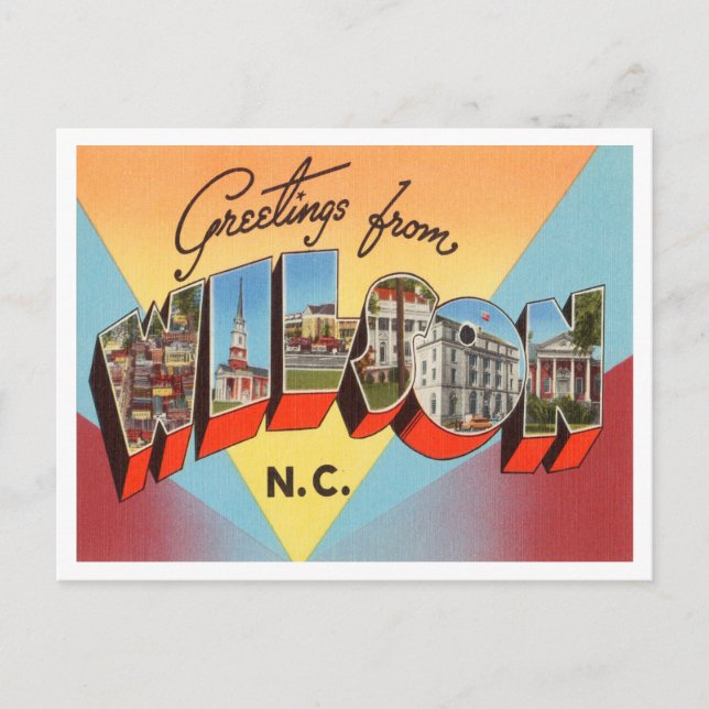 Grüße von Wilson, North Carolina Travel Postkarte (Vorderseite)