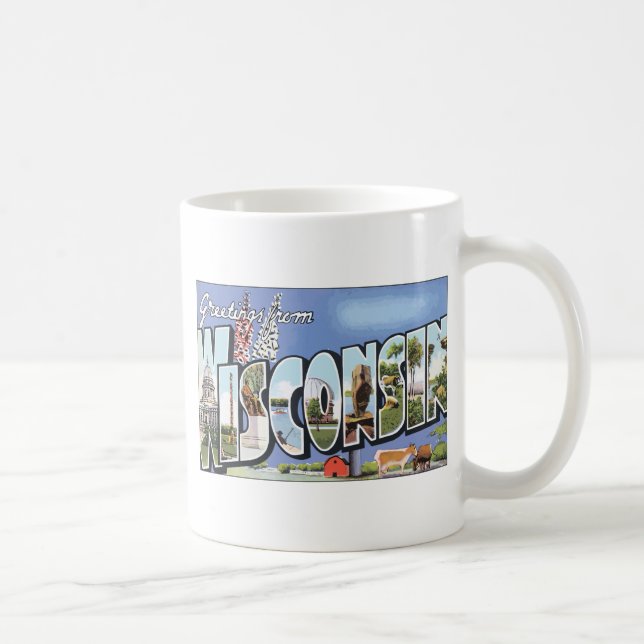Grüße von Wisconsin, Vintag Kaffeetasse (Rechts)