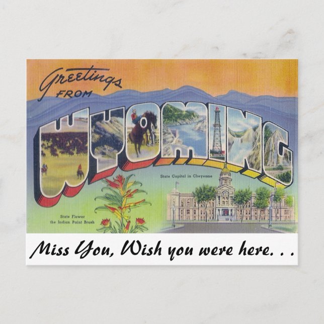 Grüße von Wyoming Postkarte (Vorderseite)
