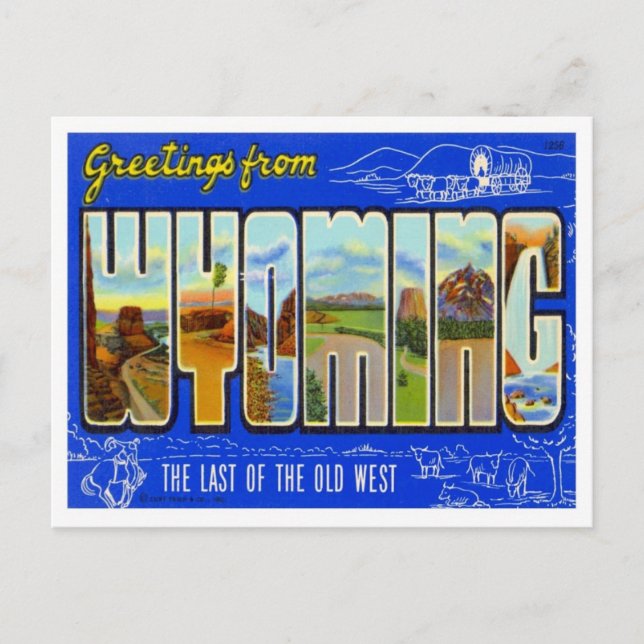 Grüße von Wyoming WY USA Postkarte (Vorderseite)