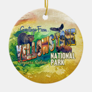 Grüße von Yellowstone Nationalpark Keramik Ornament