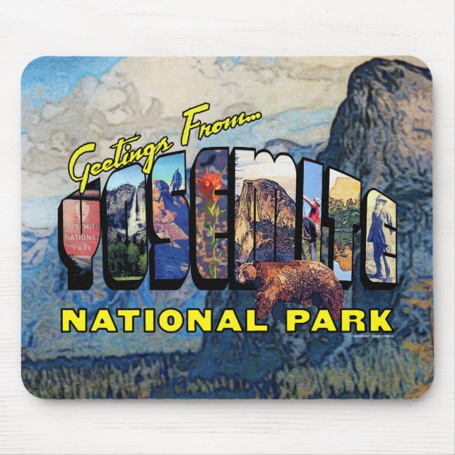 Grüße von Yosemite Nationalpark Mousepad (Vorne)
