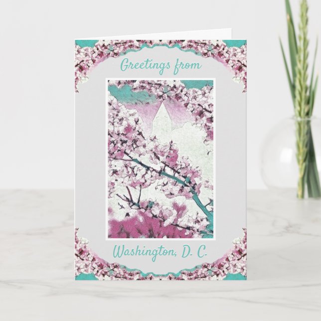 Grüße - Washington D.C. - Kirschblüten Nr. 1 Karte (Vorderseite)