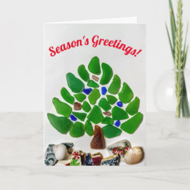 Grüße Weihnachtsbaum aus grünem Glas der Jahreszei Feiertagskarte