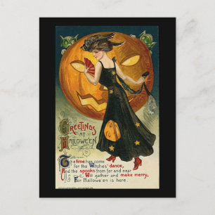 Grüße zu Halloween die Zeit ist gekommen Postkarte