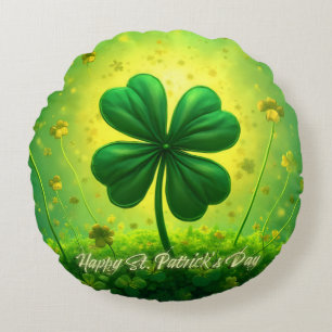 Grüße zum St. Patrick's Day Rundes Kissen