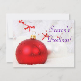 Grußeinladung zur Weihnachtszeit Rot und Weiß Einladung