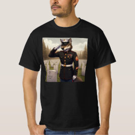 grüßender Marine Corps Wolf T-Shirt