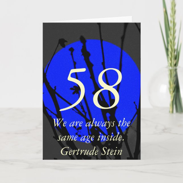 Grußkarte 58. Lebensjahr Karte (Vorderseite)