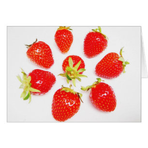 Grusskarte acht kleine Erdbeeren, blanko